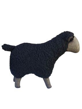 Large Black Sheep Stiff Plush Farmhouse Farm Decor Farmcore Cottagecore Vintage